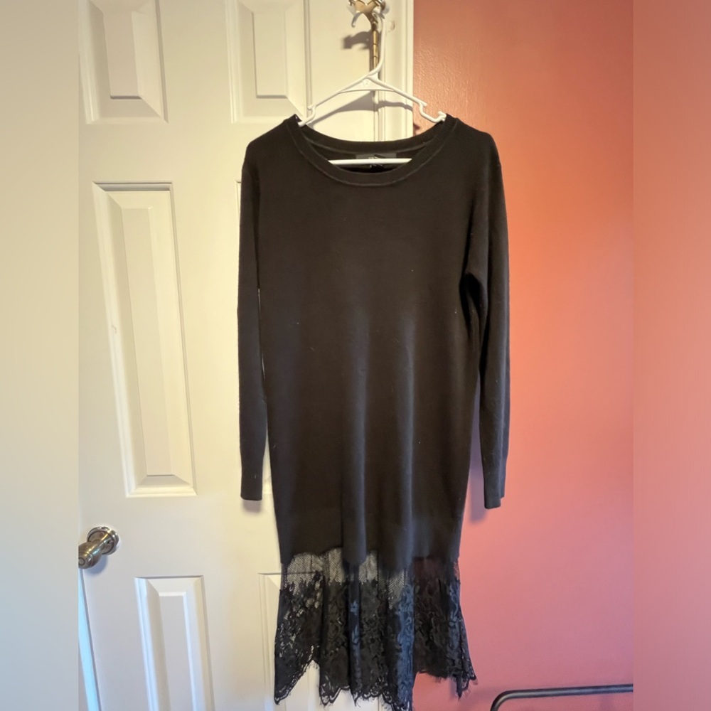 Forever 21 lace hem sweater dress midi